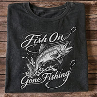 Fish On Gone Fishing Jumping Trout Graphic T-Shirt