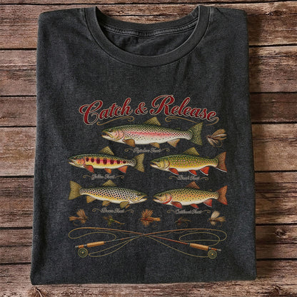Catch & Release Trout Species Fly Fishing Graphic T-Shirt