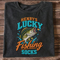 Henry's Lucky Fishing Socks Jumping Bass Graphic T-Shirt