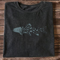Wildlife Fish Silhouette Fishing Graphic T-Shirt