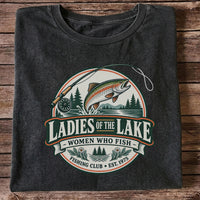 Ladies of the Lake Women Who Fish Rainbow Trout Fishing T-Shirt