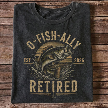 O-Fish-Ally Retired Bass Fishing T-Shirt