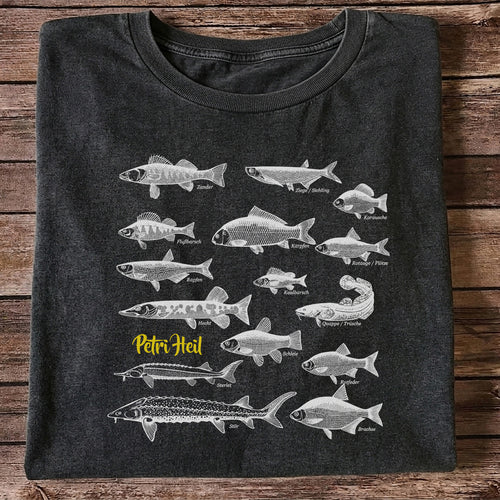 German Freshwater Fish Species Chart Fishing Graphic T-Shirt
