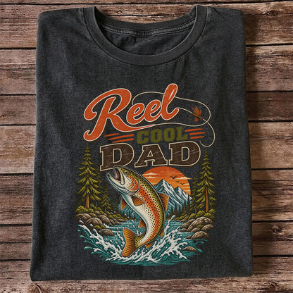 Reel Cool Dad Trout Fishing Graphic T-Shirt