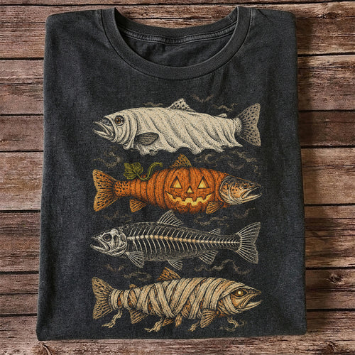 Vintage Halloween Fishing Shirt, Halloween Trout T-Shirt