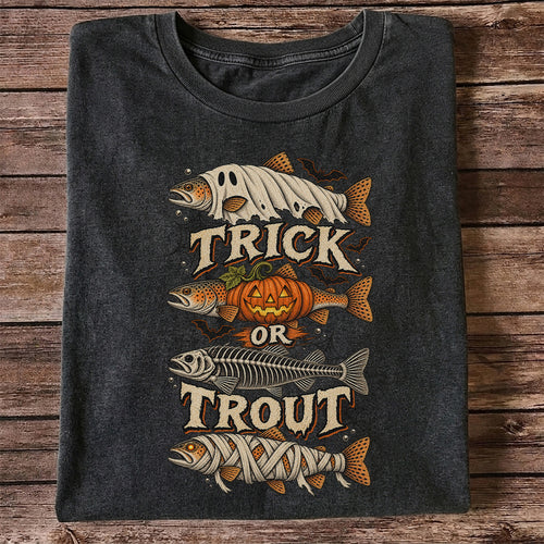 Trick or Trout Halloween Costume Fish Graphic T-Shirt