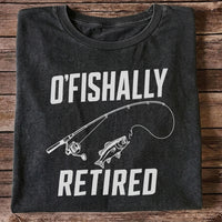 Retirement Fishing Graphic T-Shirt with Fishing Rod and Bass