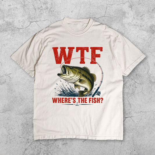 WTF Where’s The Fish Shirt, Largemouth Bass Fishing Tee