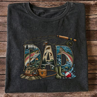 Dad Rainbow Trout Fly Fishing Vintage Graphic T-Shirt