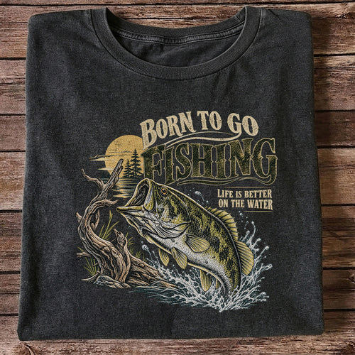 Born to Go Fishing Largemouth Bass Graphic T-Shirt