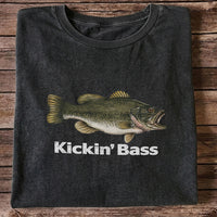 Kickin' Bass Largemouth Bass Funny Fishing Graphic T-Shirt