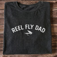 Reel Fly Dad Fly Fishing Lure Graphic T-Shirt