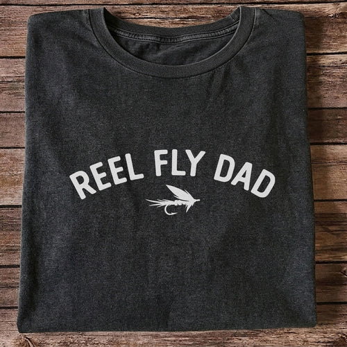Reel Fly Dad Fly Fishing Lure Graphic T-Shirt