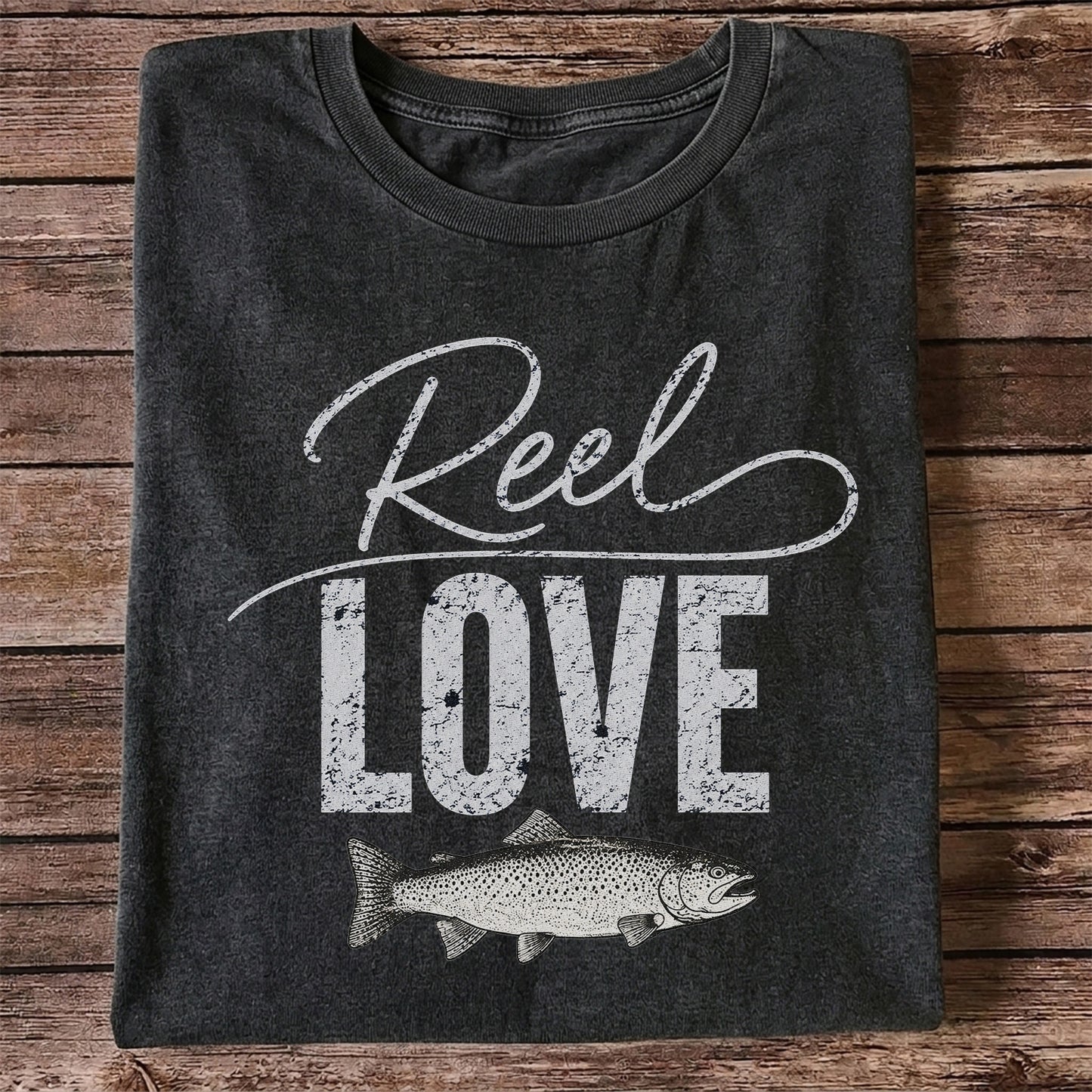 Reel Love Vintage Trout Fishing Graphic T-Shirt