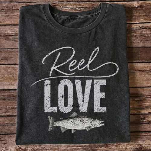 Reel Love Vintage Trout Fishing Graphic T-Shirt