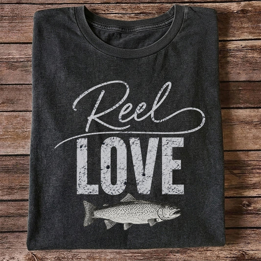 Reel Love Vintage Trout Fishing Graphic T-Shirt