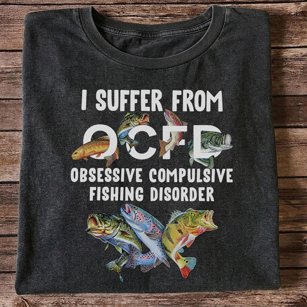 Fishing Obsession Colorful Fish Graphic T-Shirt