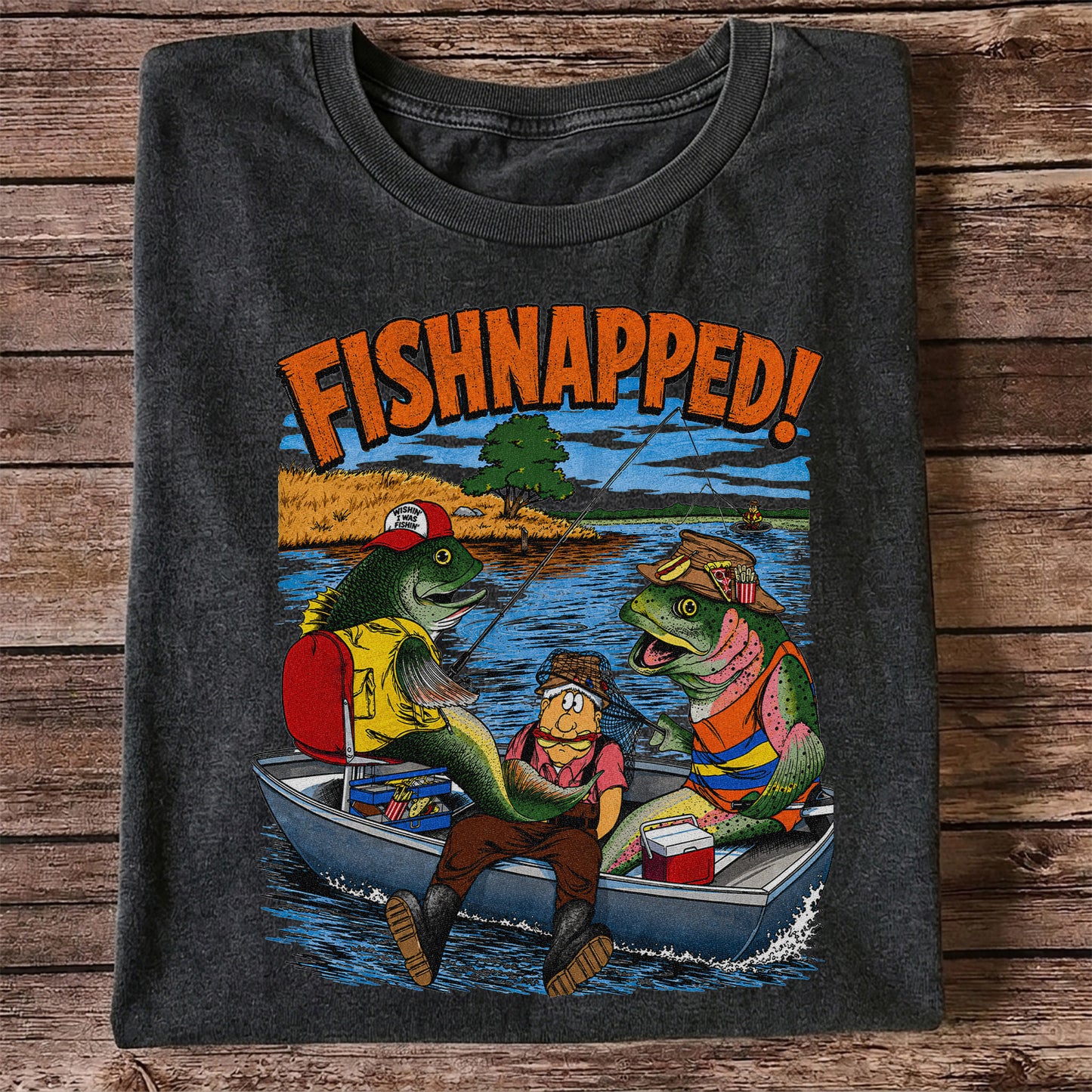 Fishnapped Funny Fish Kidnapping Angler Fishing T-Shirt