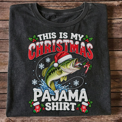 This Is My Christmas Pajama Shirt Bass Fishing T-Shirt