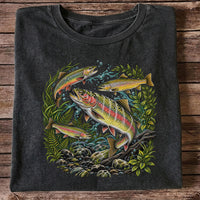 Rainbow and Brown Trout Underwater Fishing Graphic T-Shirt