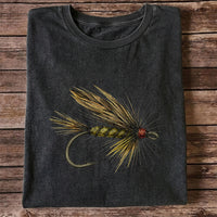 Vintage Fly Fishing Lure and Hook Graphic T-Shirt