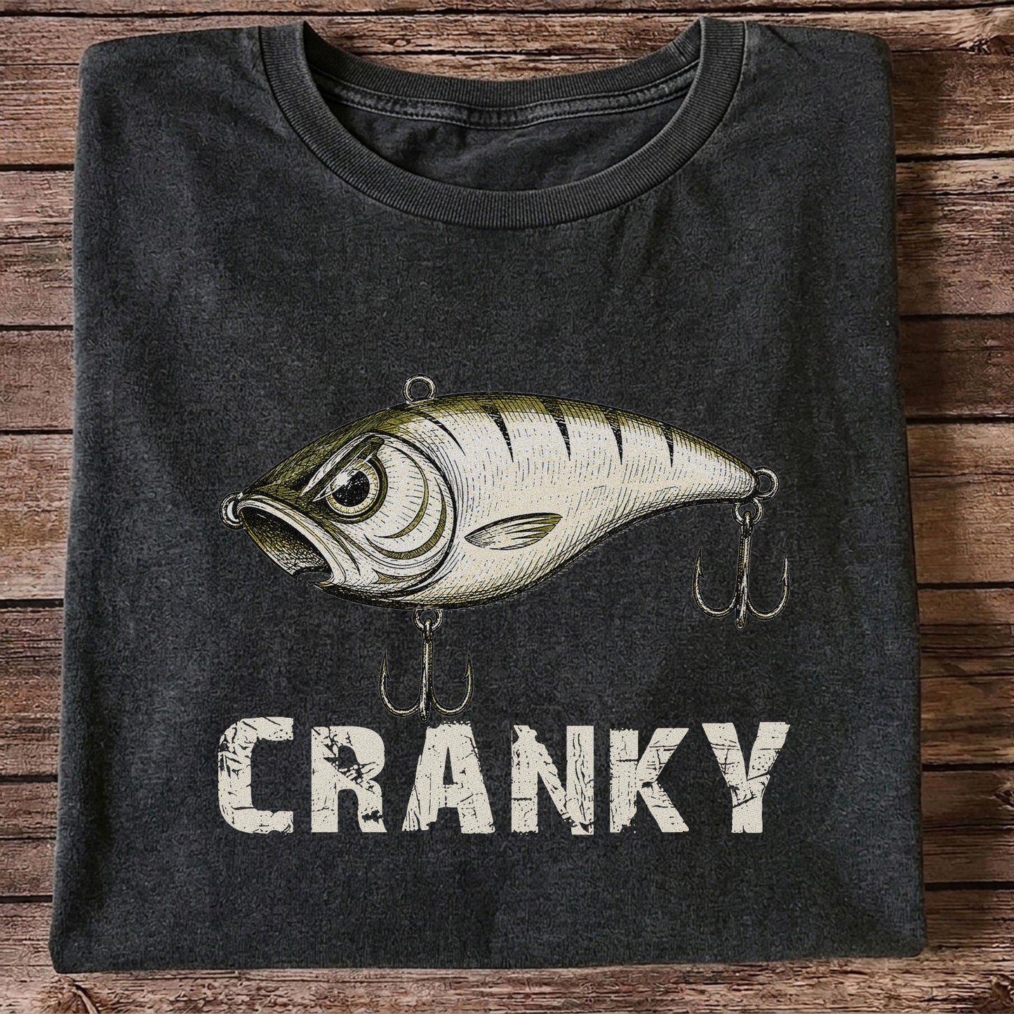 Cranky Vintage Crankbait Fishing Lure Graphic T-Shirt