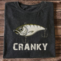 Cranky Vintage Crankbait Fishing Lure Graphic T-Shirt