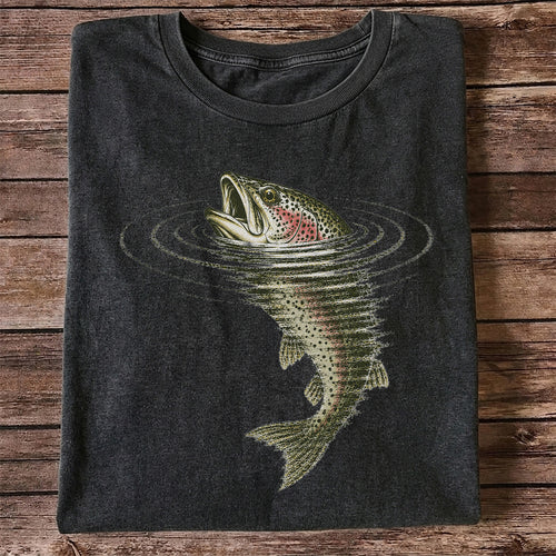 Trout Fishing T-Shirt River Fishing Vintage Angler Tee