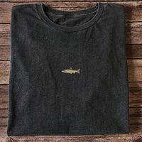 Tiny Rainbow Trout Minimalist Fishing Graphic T-Shirt
