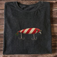 Vintage Red and Cream Fishing Lure Graphic T-Shirt