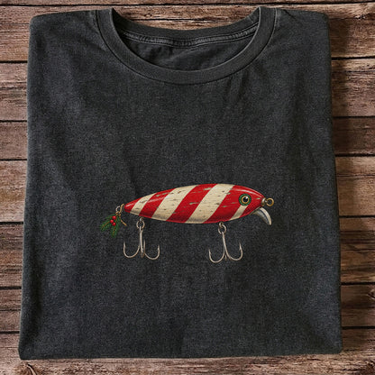Vintage Red and Cream Fishing Lure Graphic T-Shirt