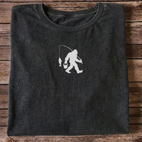 Fishing Silhouette with Catch and Bucket Graphic T-Shirt