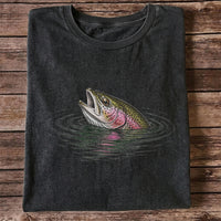 Rainbow Trout Fishing T-Shirt, Fly Fishing Tee for Anglers