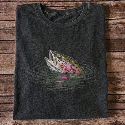 Rainbow Trout Fishing T-Shirt, Fly Fishing Tee for Anglers