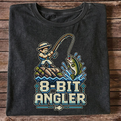 8-Bit Angler Pixel Art Bass Fishing Graphic T-Shirt