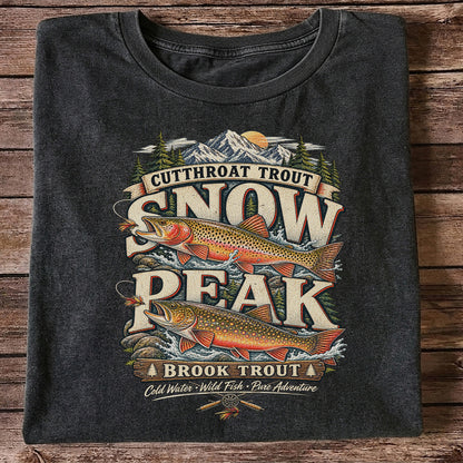 Cutthroat Trout Snow Peak Brook Trout Fishing Graphic T-Shirt