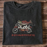 Cowasockeye Trout Motorcycle Funny Fishing Graphic T-Shirt