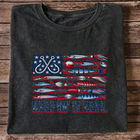 Keepin' It Reel American Flag Fishing Lures Graphic T-Shirt