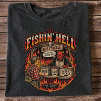 Fishin' Hell Devil Bait and Tackle Funny Fishing T-Shirt