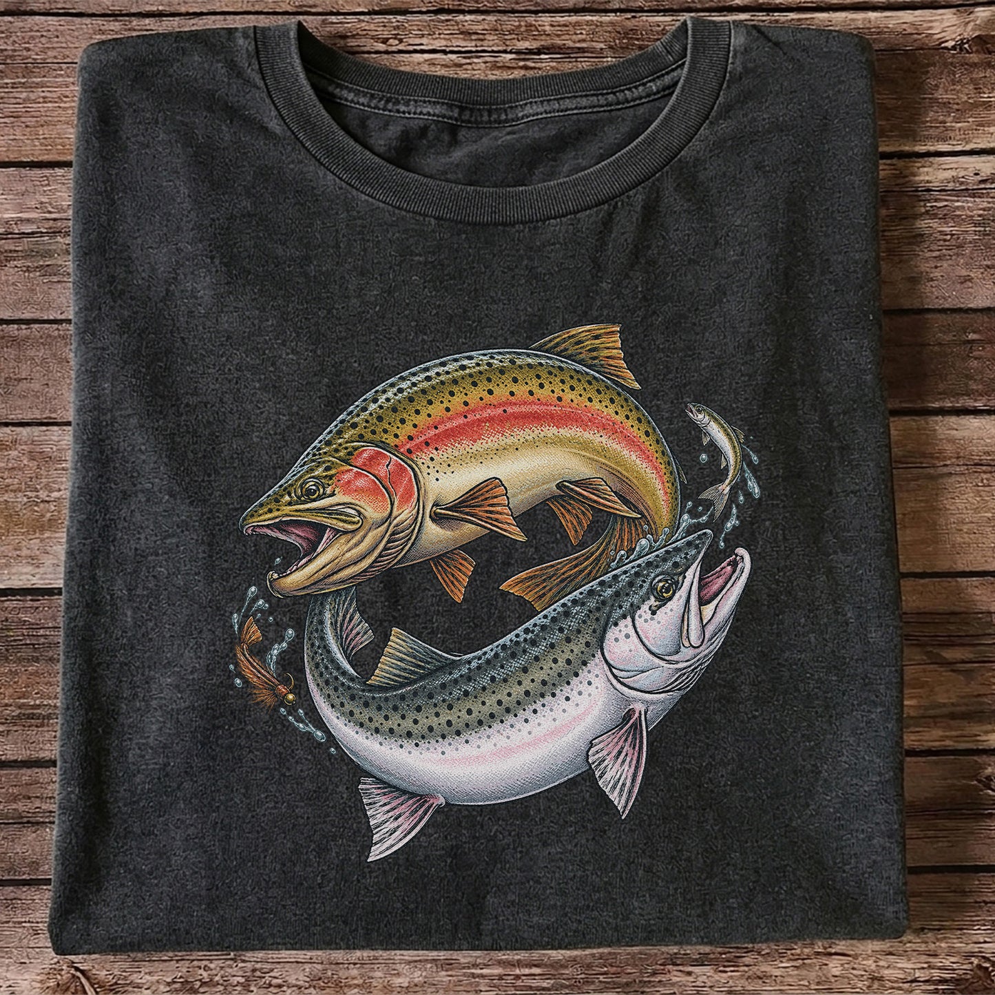 Rainbow Trout Pair Freshwater Fishing Graphic T-Shirt