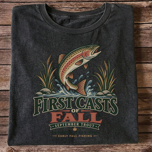 First Casts of Fall September Trout Fishing Graphic T-Shirt