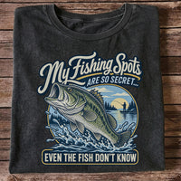 Secret Fishing Spots Largemouth Bass Graphic T-Shirt