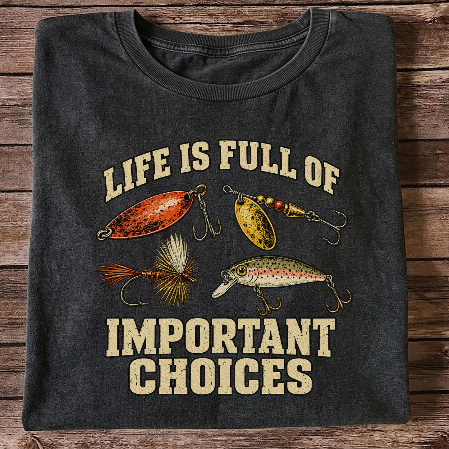 Life Is Full of Important Choices Funny Fishing Lures T-Shirt