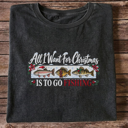 Christmas Freshwater Fish Fishing Graphic T-Shirt