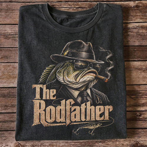 The Rodfather Funny Bass Fishing Shirt