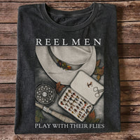 Fly Fishing T-Shirt Reelmen Play With Their Flies Vintage Fly Fisherman Tee