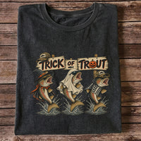 Trick or Trout Halloween Three Trout Fishing T-Shirt