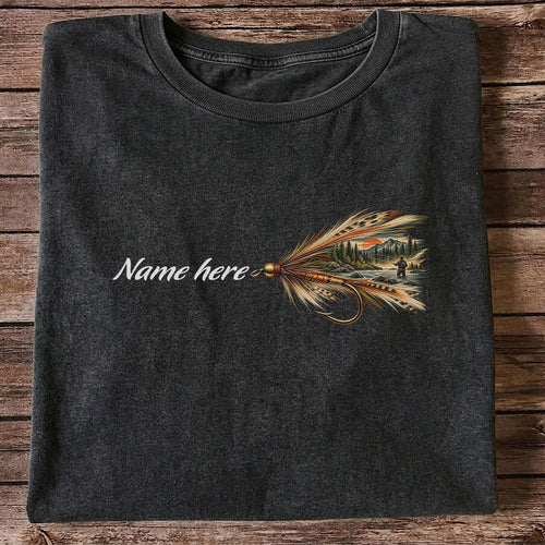 Personalized Fly Fishing Lure Name Graphic T-Shirt