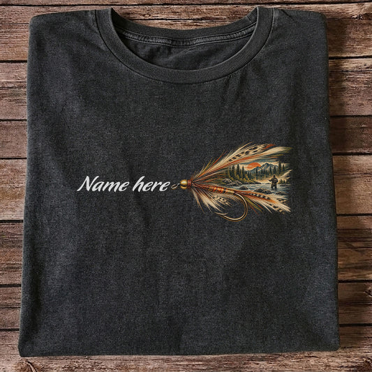 Personalized Fly Fishing Lure Name Graphic T-Shirt