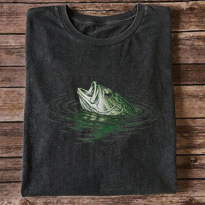 Bass Fishing T-Shirt, Vintage Largemouth Bass Graphic Tee for Anglers